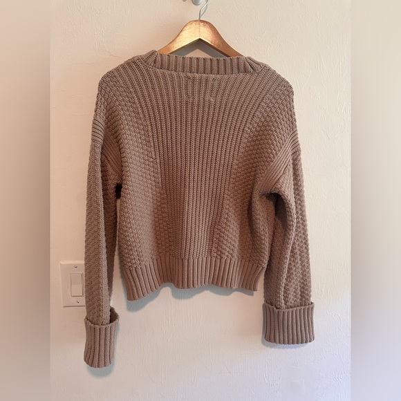 Abercrombie And Fitch Cotton Blend Seed Stitch Cardigan in Brown Sz S - Picture 5 of 7